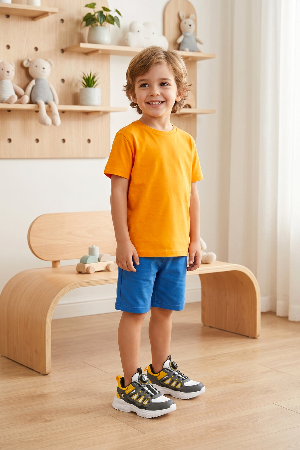 Kids DS Rubick Akıllı Bağcıklı Beyaz Sarı Çocuk Sneaker Günlük Spor Ayakkabı