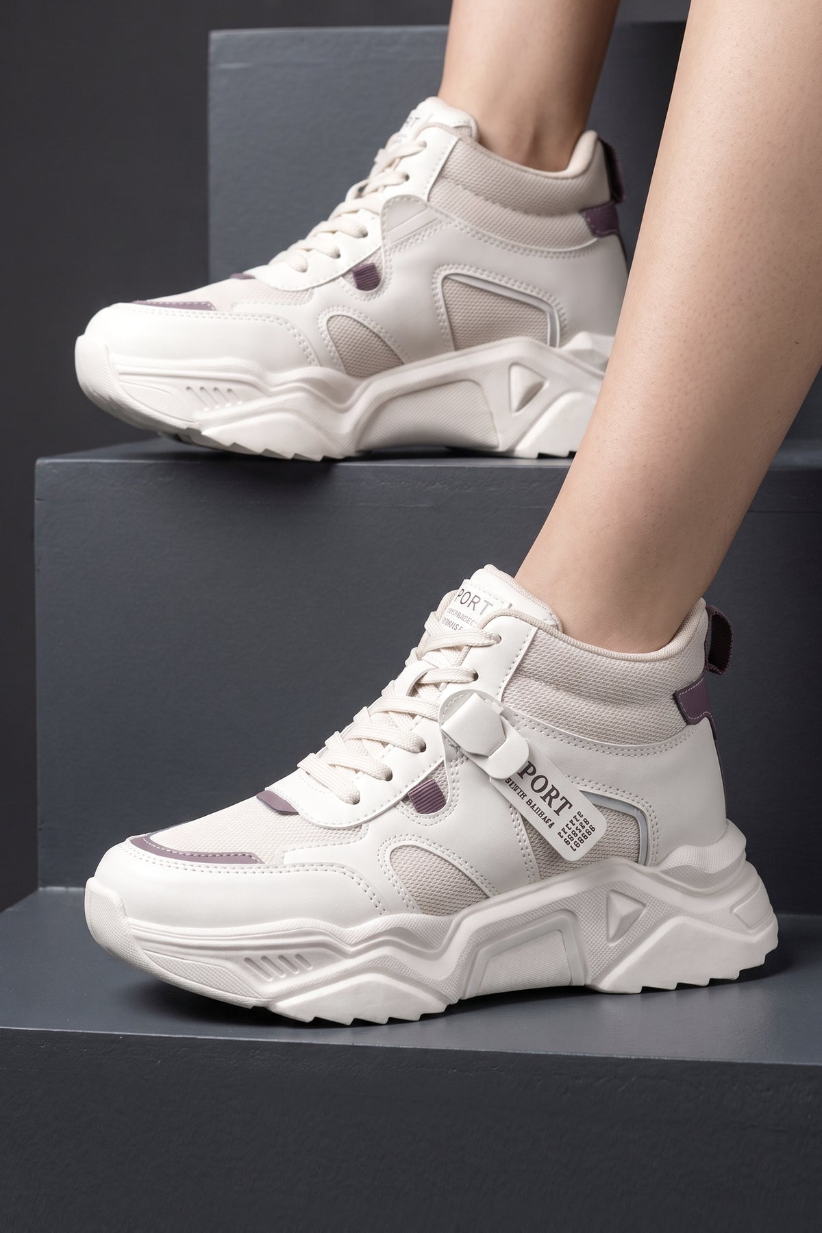 Kadın Sneaker Spor Ayakkabı 2026 - DS.PMD239K2051 - Bilekli Mor