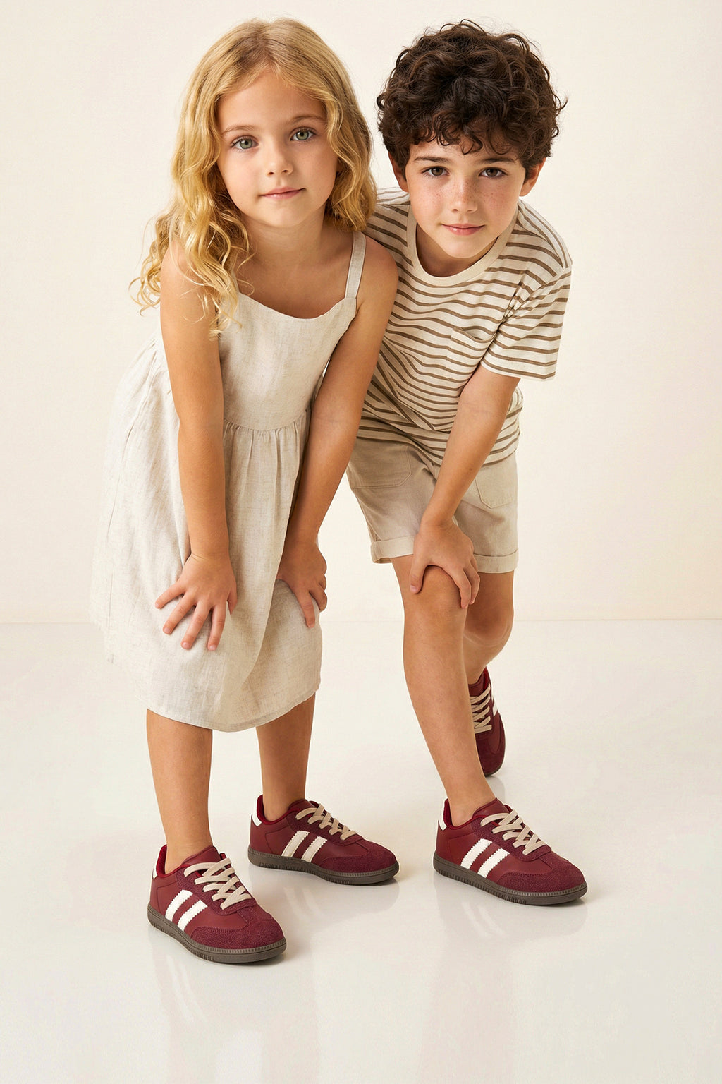 DS ChaCha Kids Bordo Bej Çocuk Sneaker