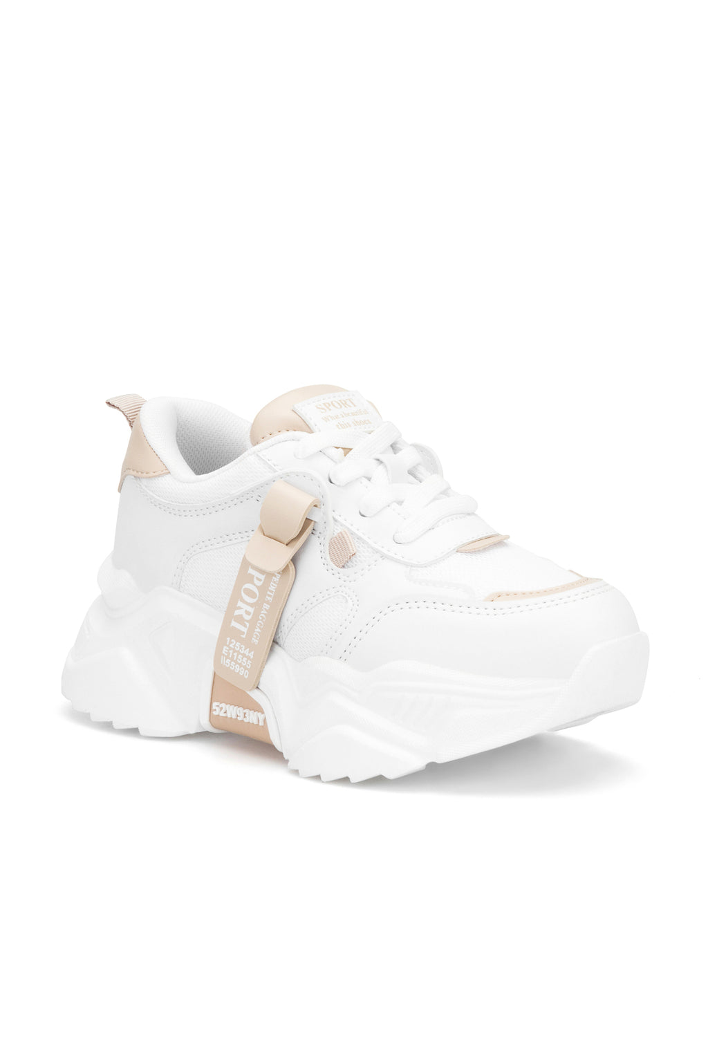 Kids DS 2051 Beyaz Bej Çocuk Sneaker Günlük Spor Ayakkabı