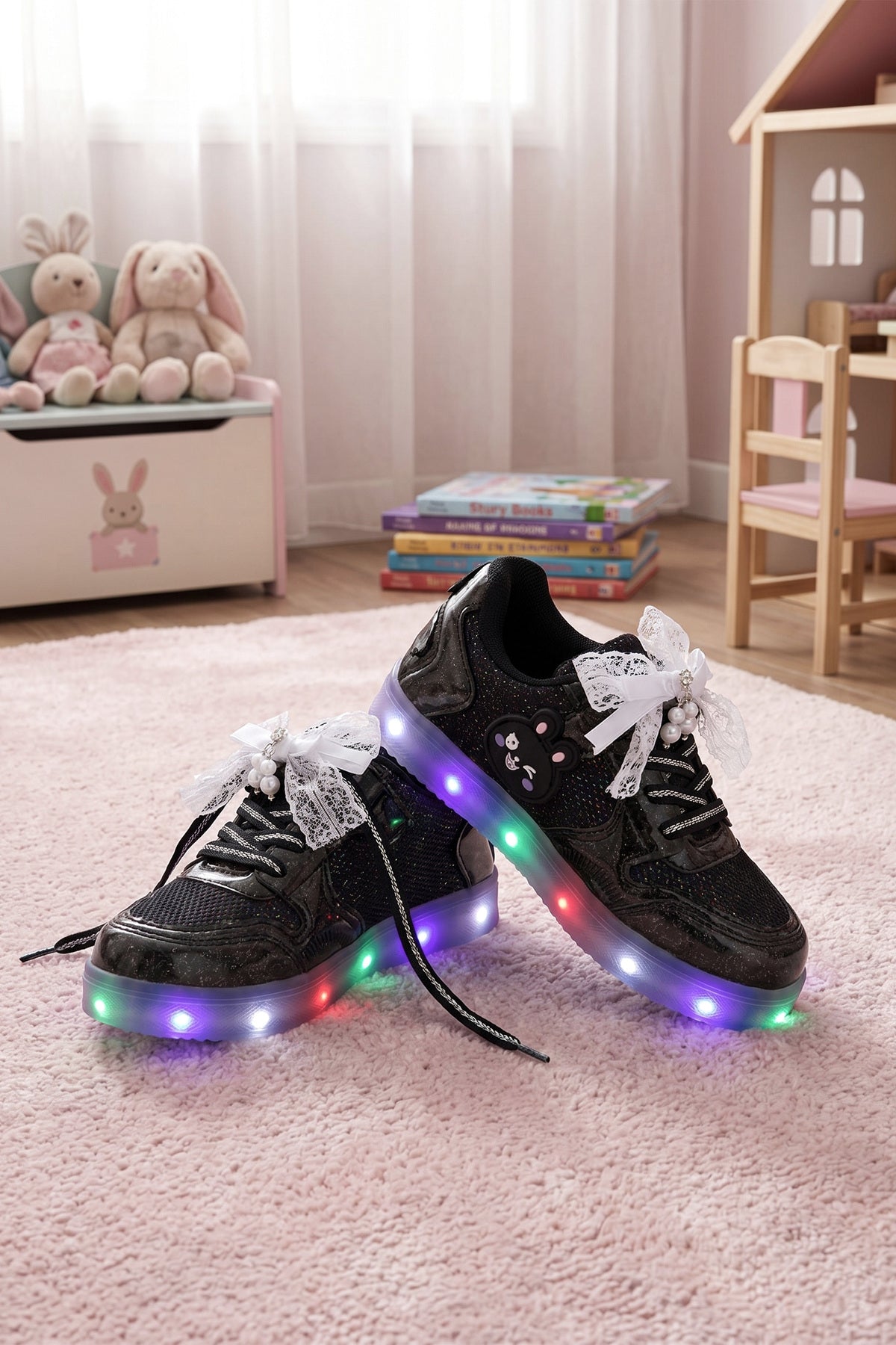 Çocuk Işıklı Sneaker Spor Ayakkabı 2026 - Kids DS Chen - Siyah