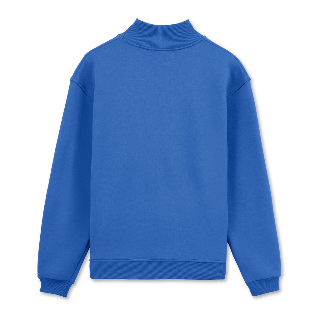 Erkek İndigo Yarım Fermuarlı Yakalı Rahat Kalıp Sweatshirt - 10