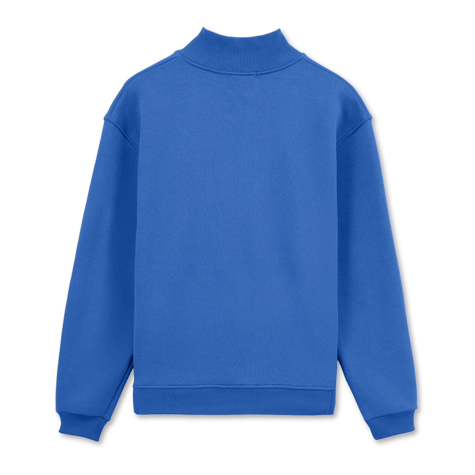 Erkek İndigo Yarım Fermuarlı Yakalı Rahat Kalıp Sweatshirt - 10