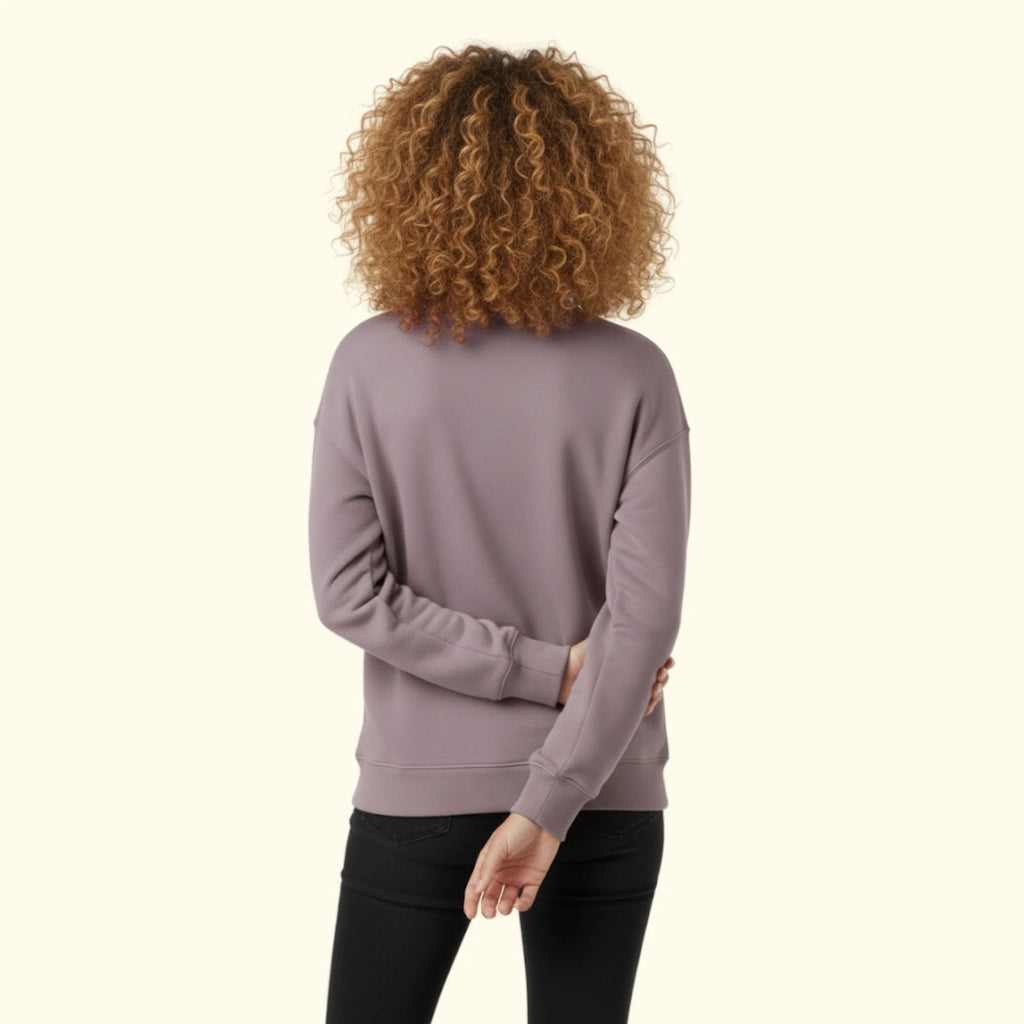 Kadın Gri Oversize Salaş Basic Sweatshirt - 2