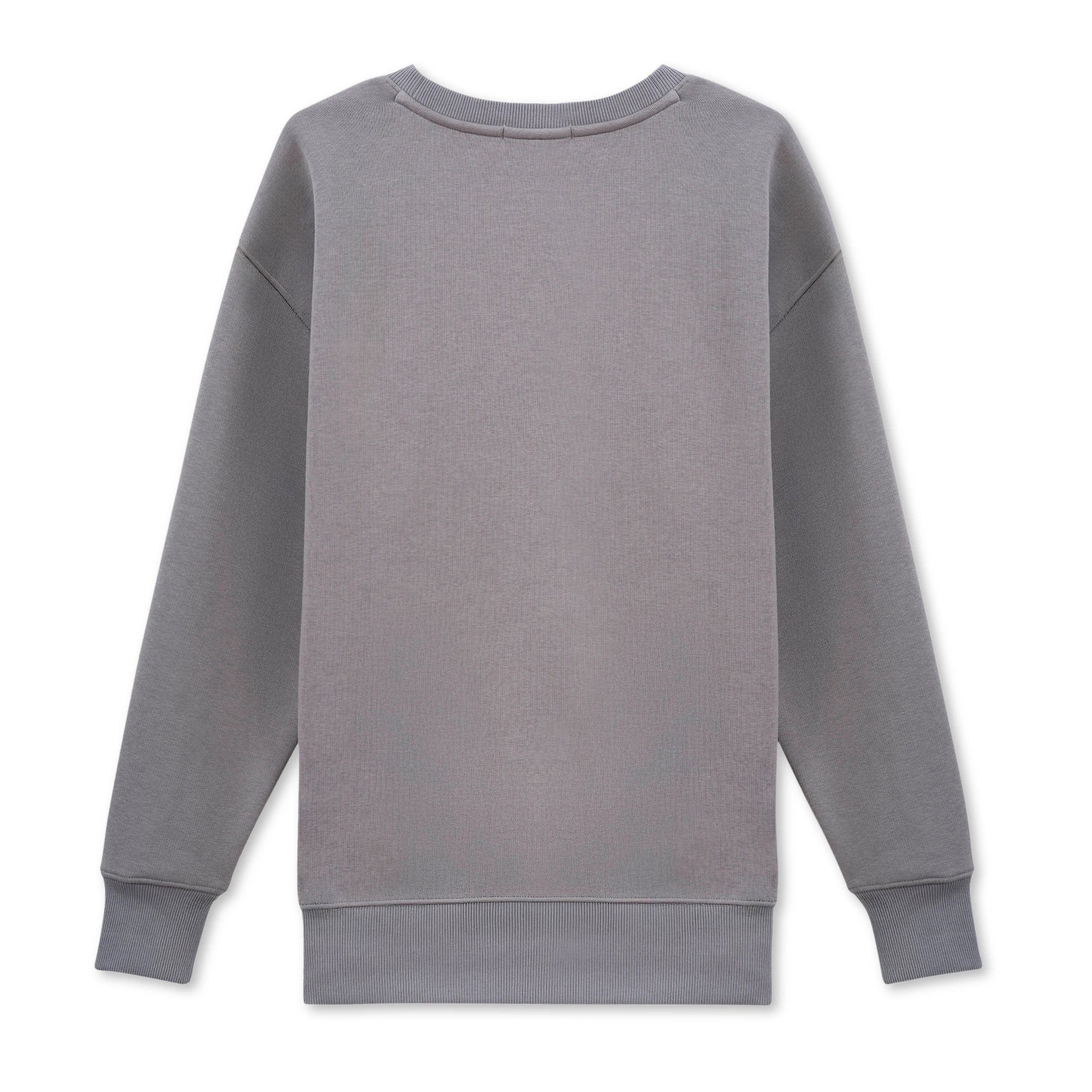 Kadın Gri Oversize Salaş Basic Sweatshirt - 4