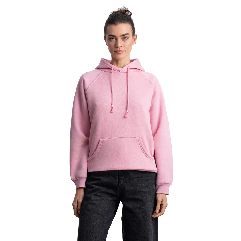 Kadın Pembe Kapüşonlu Salaş Hoodie Sweatshirt