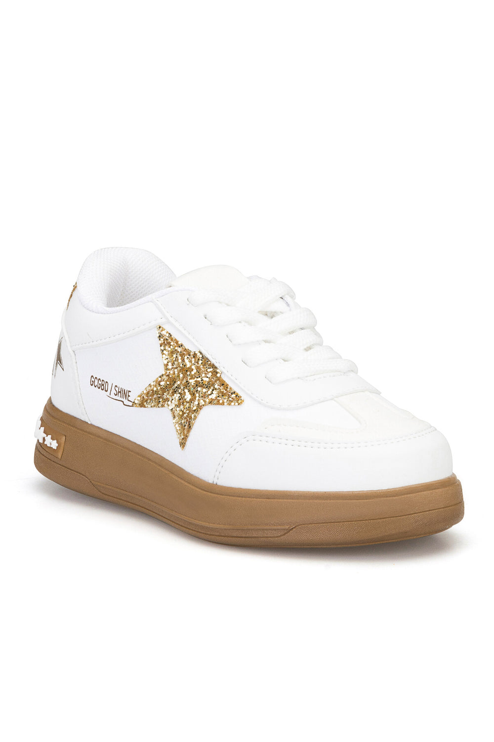 Kids DS Opera Bej Gümüş Çocuk Sneaker Günlük Spor Bağcıklı Ayakkabı — Beyaz Altın