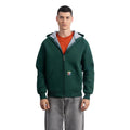 Erkek Yeşil Su İtici Kapüşonlu Flok Sweatshirt Ceket