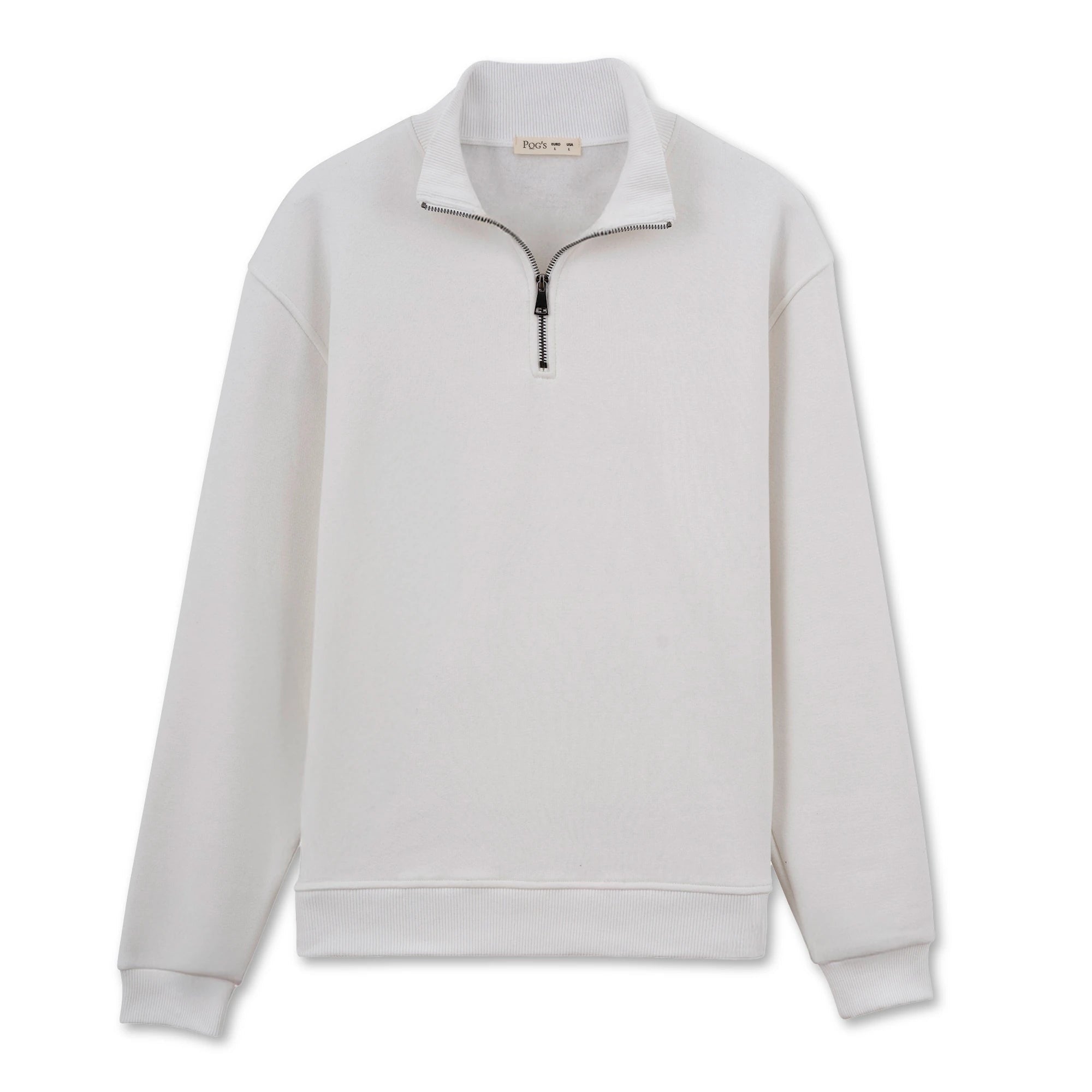 Erkek Ekru Yarım Fermuarlı Yakalı Rahat Kalıp Sweatshirt - 7