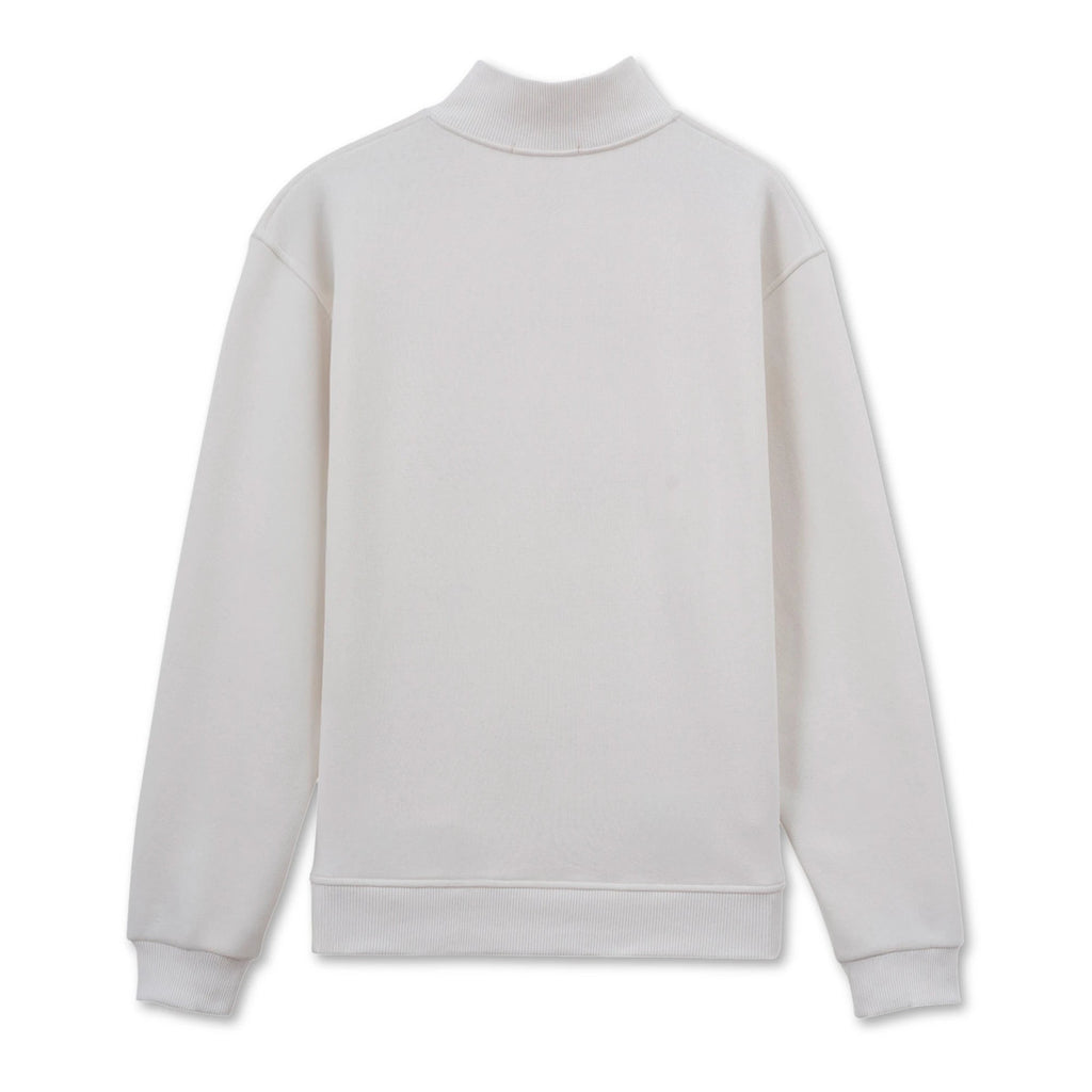 Erkek Ekru Yarım Fermuarlı Yakalı Rahat Kalıp Sweatshirt - 8