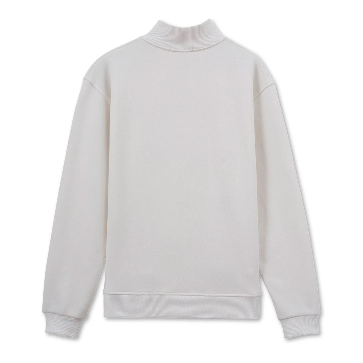 Erkek Yarım Fermuarlı Yakalı Rahat Kalıp Sweatshirt - Ekru