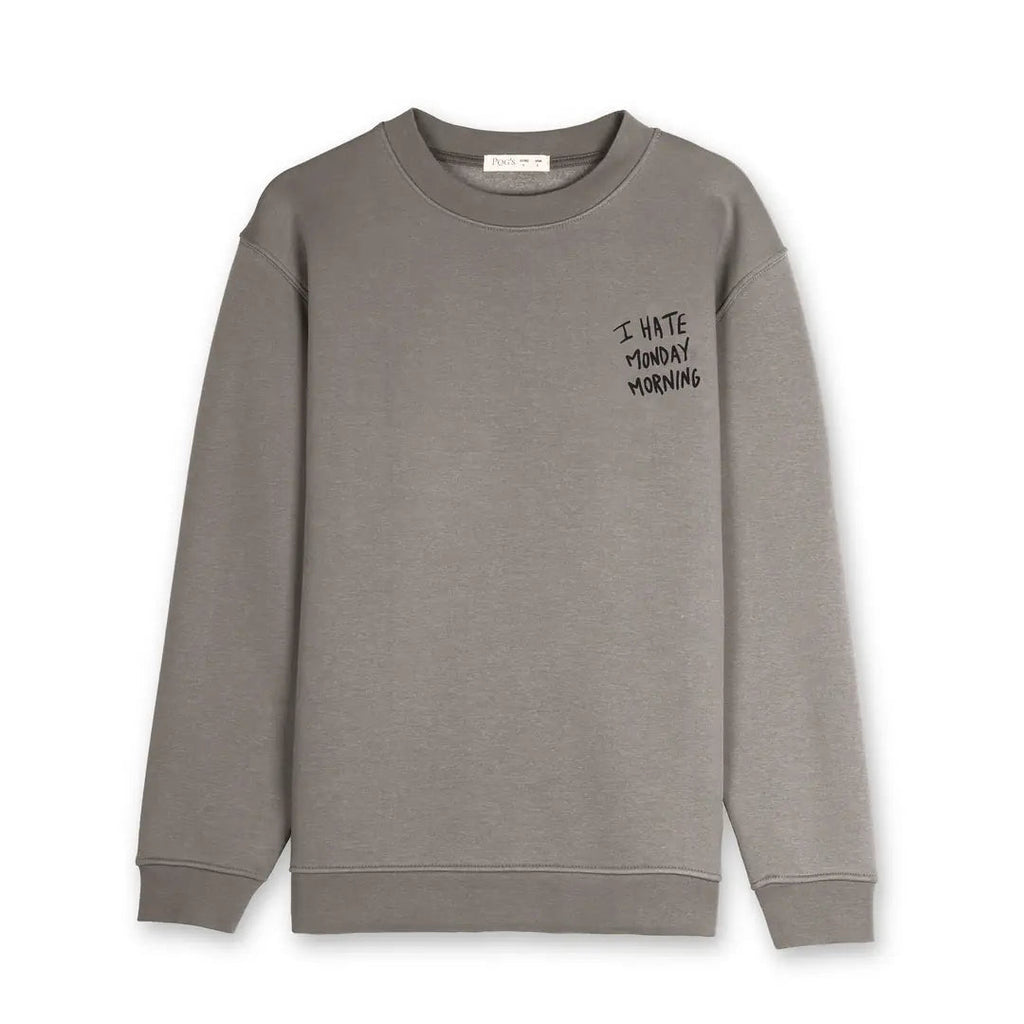 Erkek Gri Rooster Emprime Baskılı Regular Fit Sweatshirt - 2