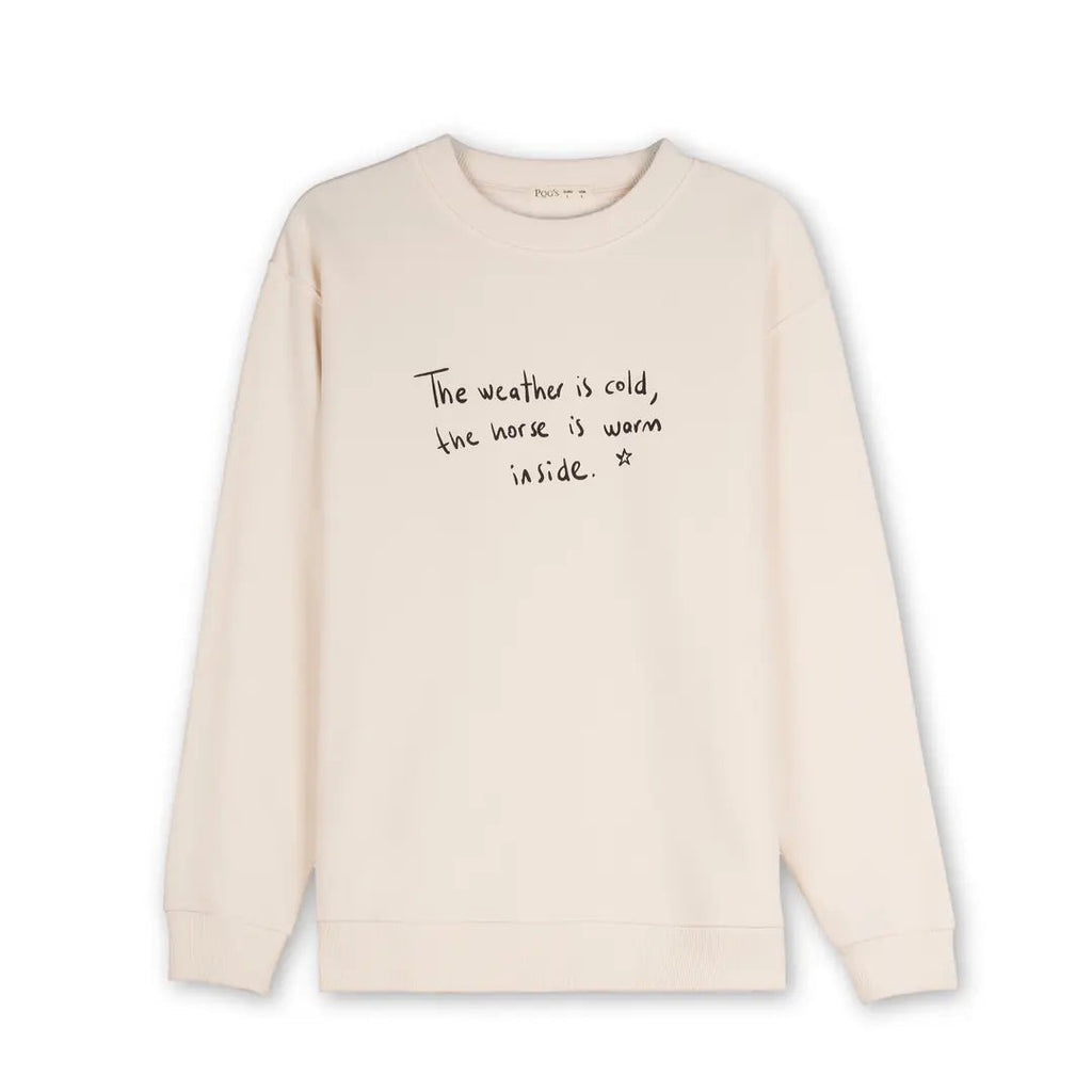 Erkek Ekru The Horse Baskılı Regular Fit Sweatshirt - 2