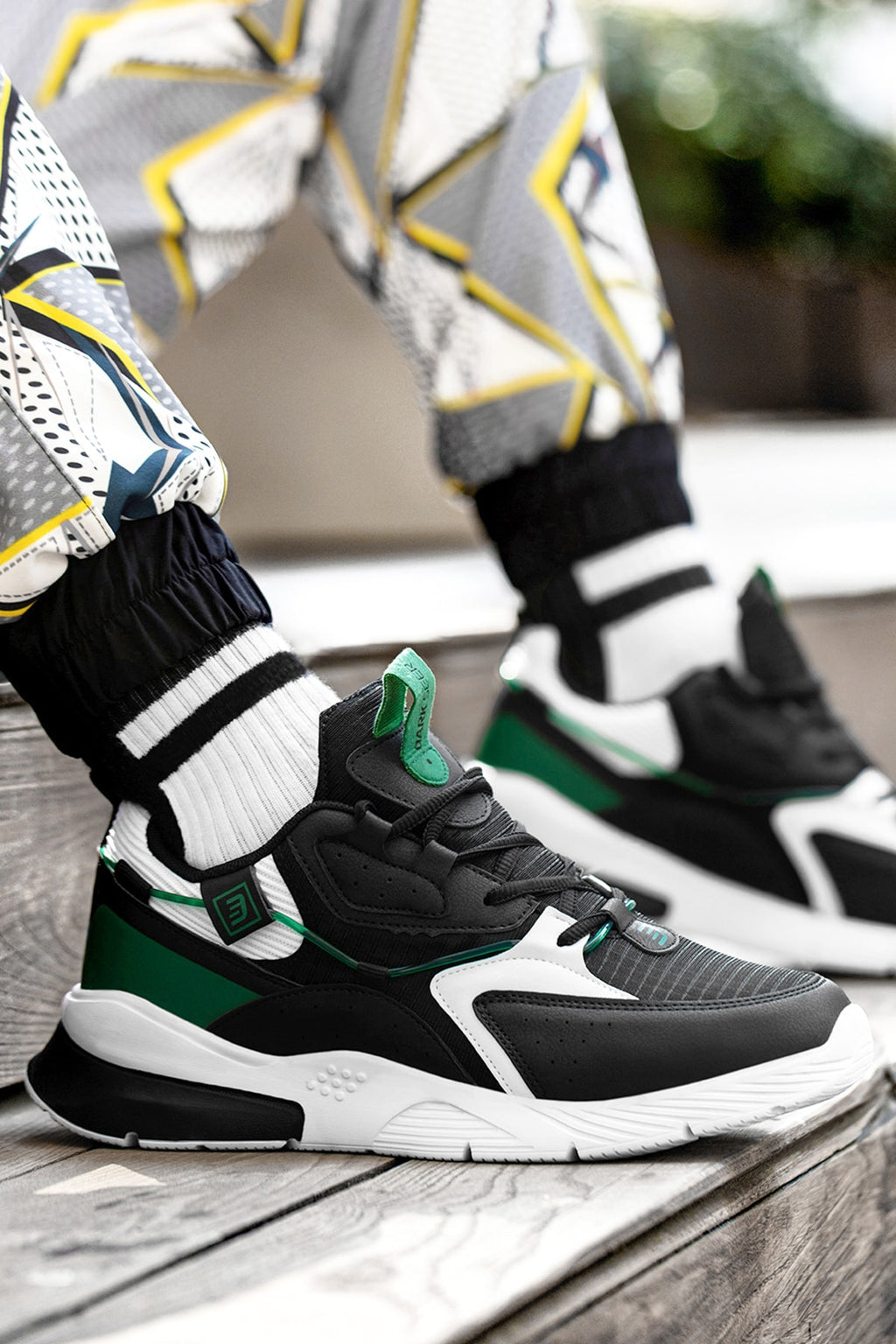 Siyah Beyaz Yeşil Unisex Sneaker