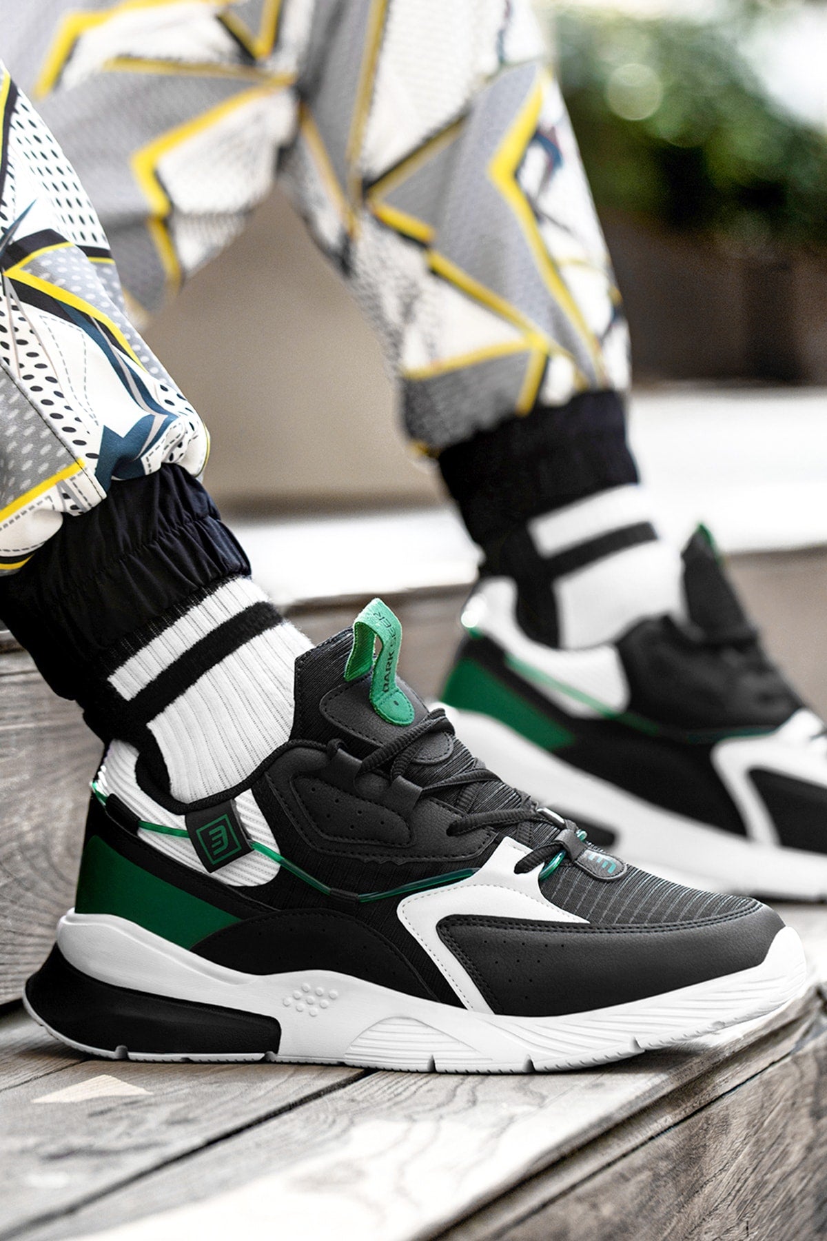 Siyah Beyaz Yeşil Unisex Sneaker