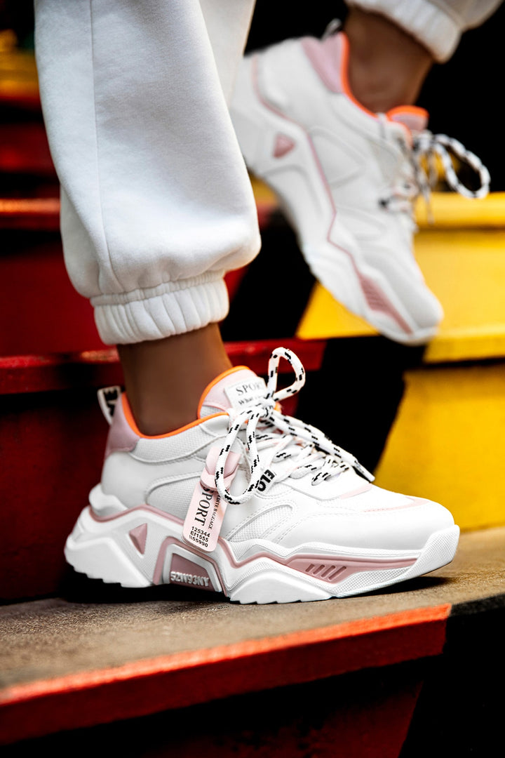 Kadın Beyaz Pudra Sneaker Spor Ayakkabı 2026 - DS.PMD239K2051