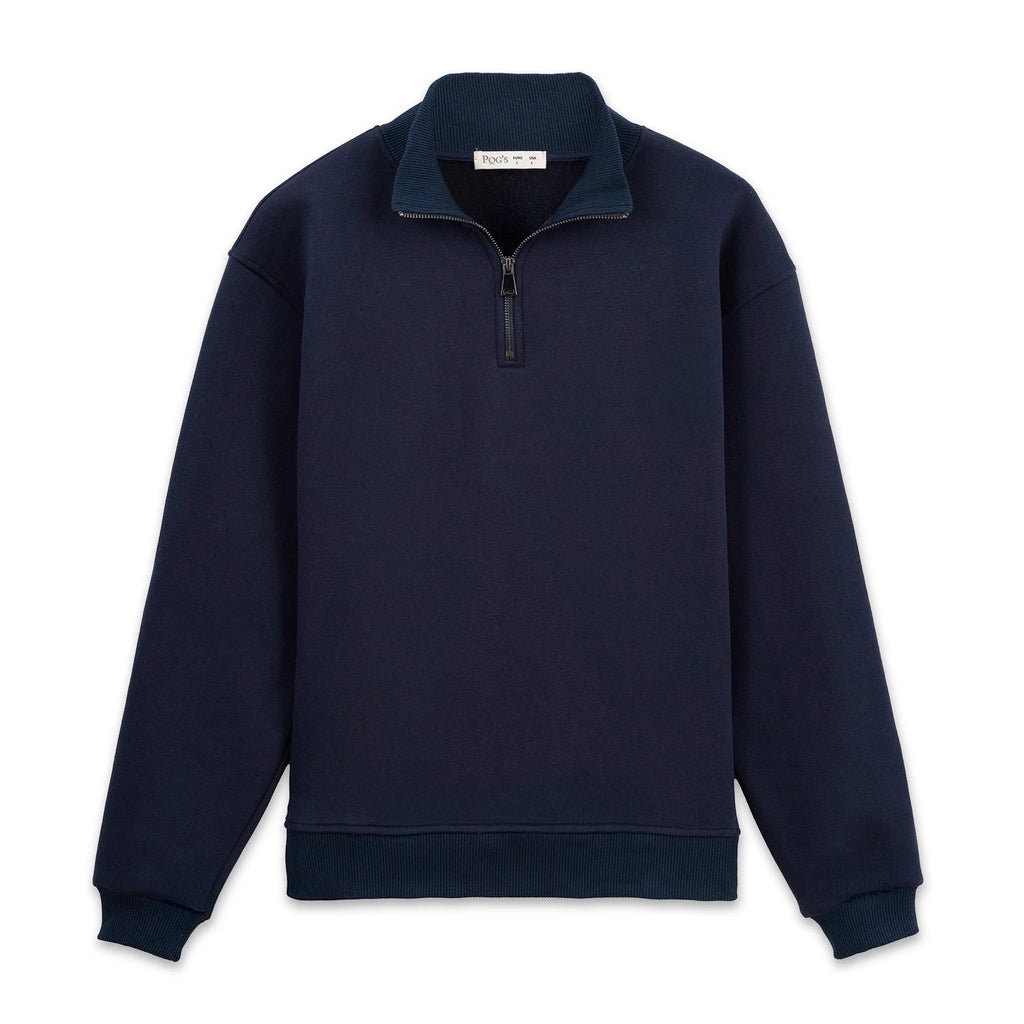 Erkek Lacivert Yarım Fermuarlı Yakalı Rahat Kalıp Sweatshirt - 9