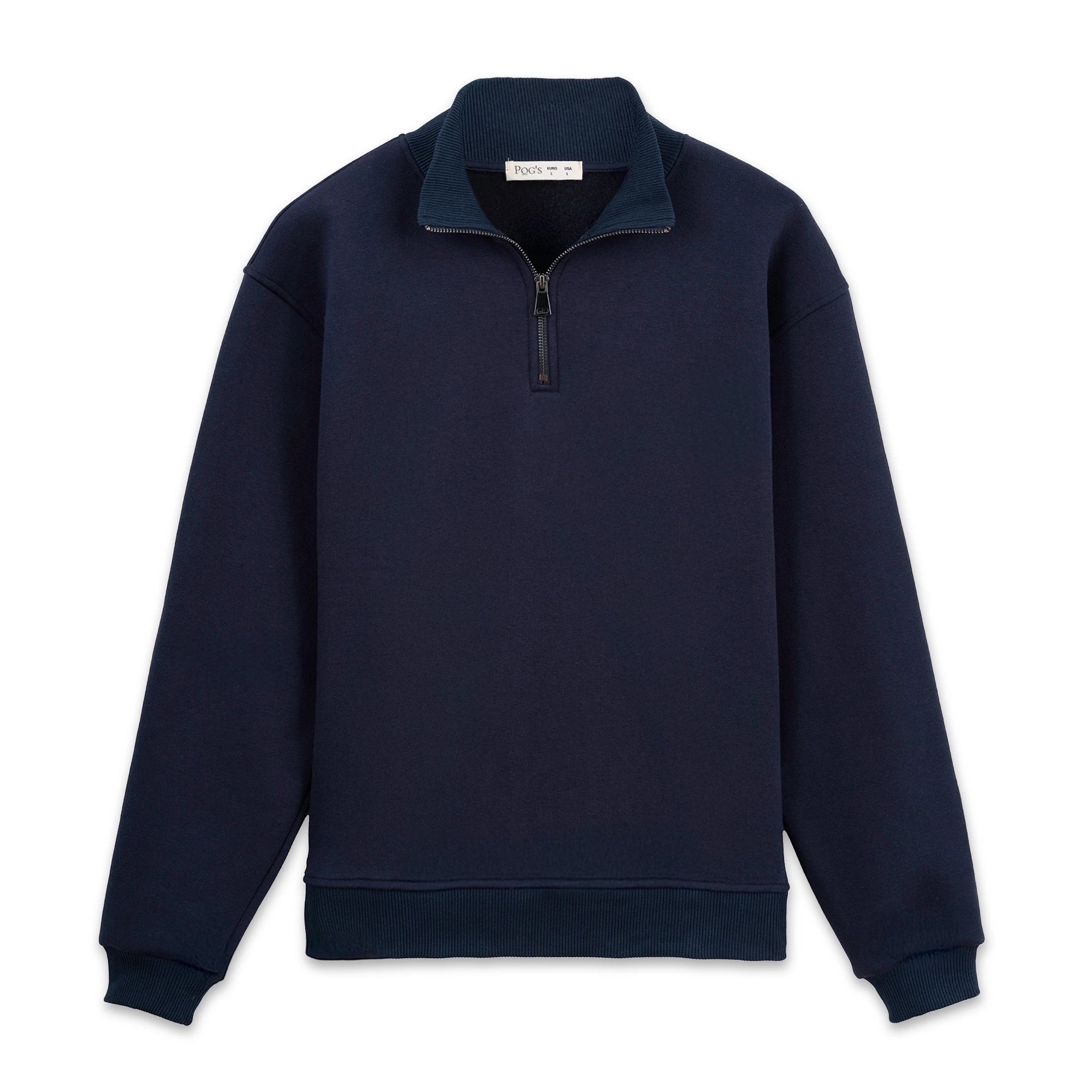 Erkek Lacivert Yarım Fermuarlı Yakalı Rahat Kalıp Sweatshirt - 9