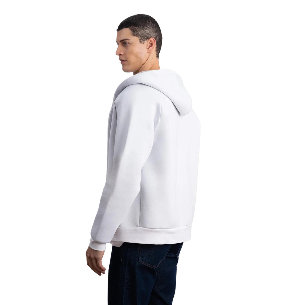 Erkek Ekru Su İtici Kapüşonlu Flok Sweatshirt Ceket - 4