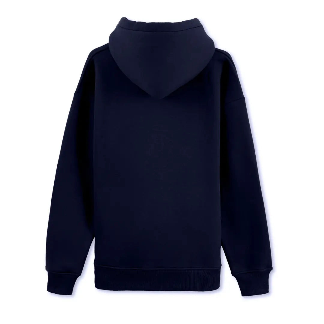 Erkek Lacivert Rabbit Baskılı Kapüşonlu %100 Pamuk Sweatshirt - 3