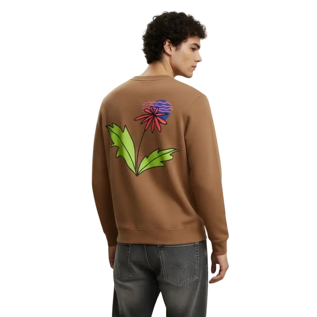 Erkek Açık Kahve Life Baskılı Regular Fit Sweatshirt - 3