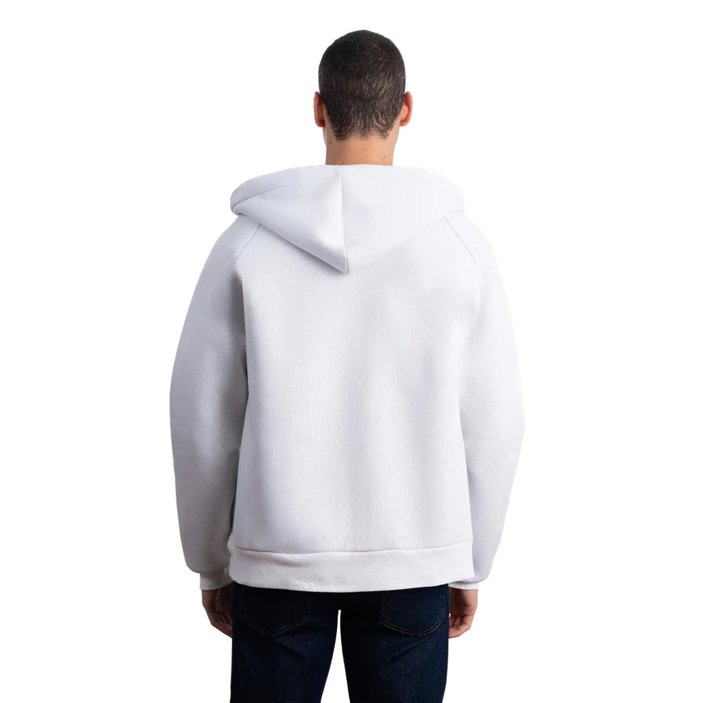 Erkek Ekru Su İtici Kapüşonlu Flok Sweatshirt Ceket - 5