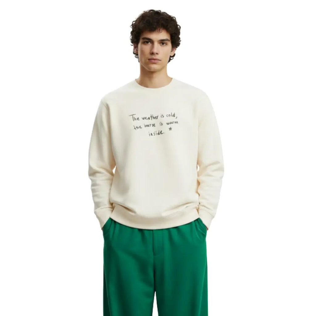 Erkek Ekru The Horse Baskılı Regular Fit Sweatshirt - 4
