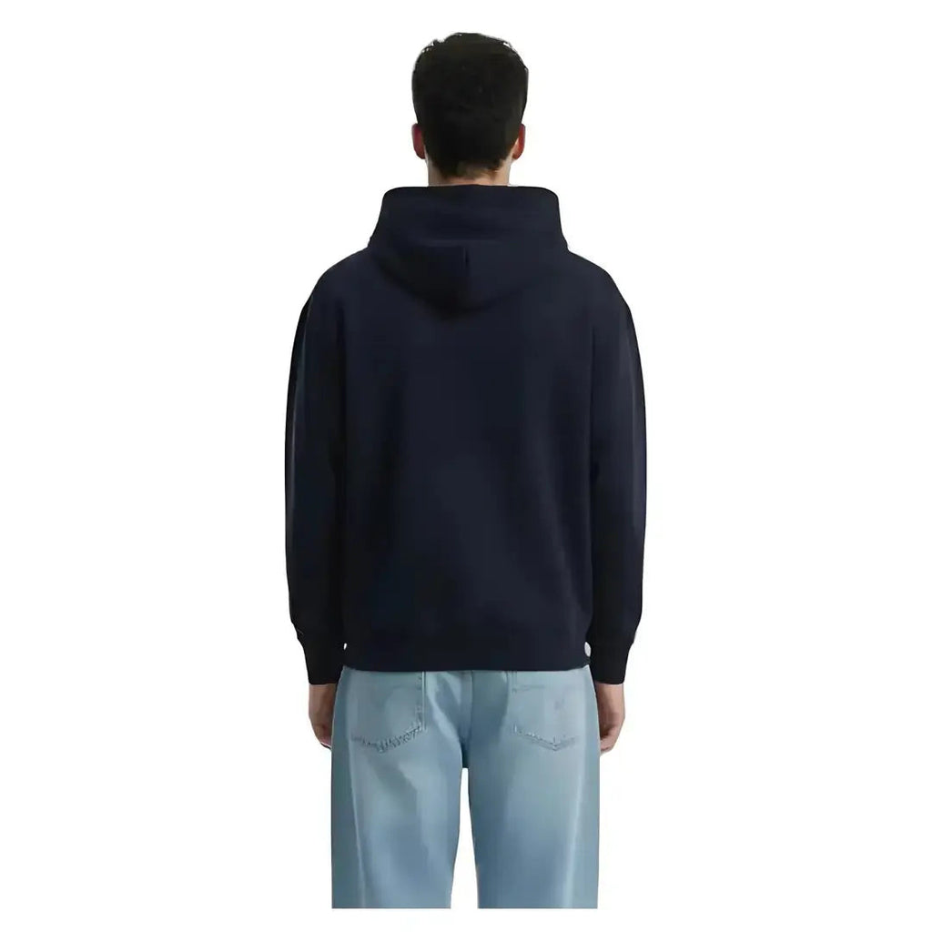 Erkek Lacivert Rabbit Baskılı Kapüşonlu %100 Pamuk Sweatshirt - 5