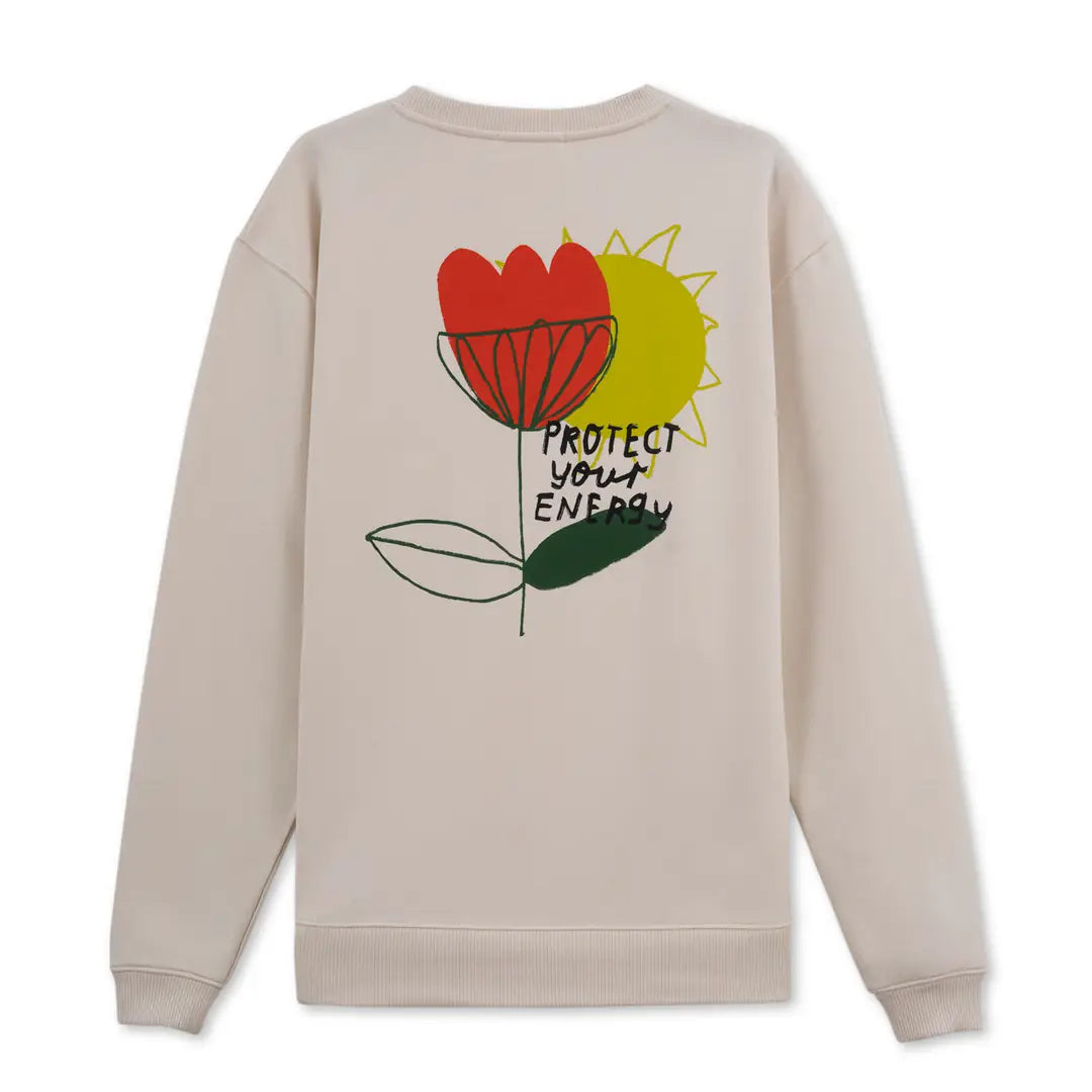 Erkek Ekru Protect Emprime Baskılı Oversize Sweatshirt - 7