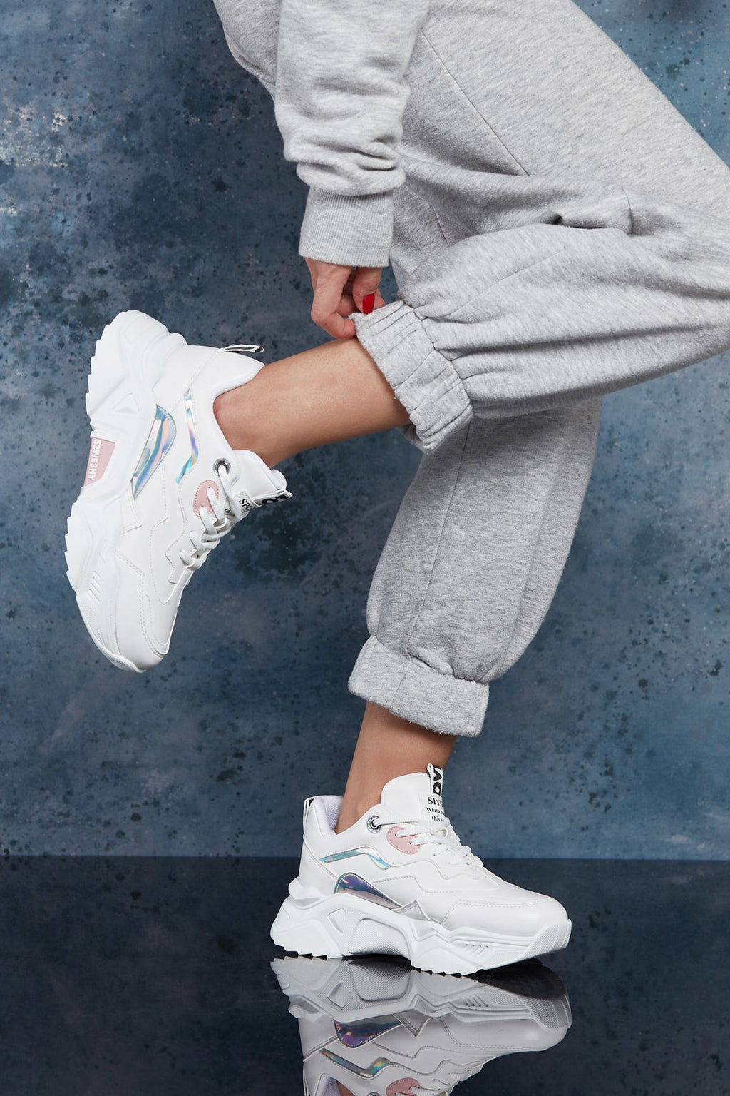 Kadın Beyaz Pudra Sneaker