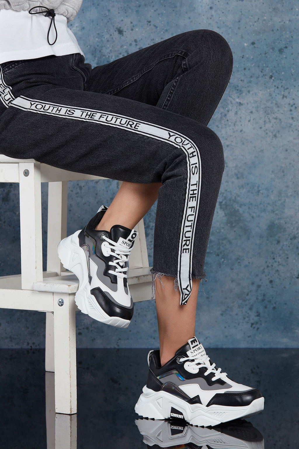 Kadın Sneaker Spor Ayakkabı 2026 - DS.PMD239K2110 - Siyah Füme