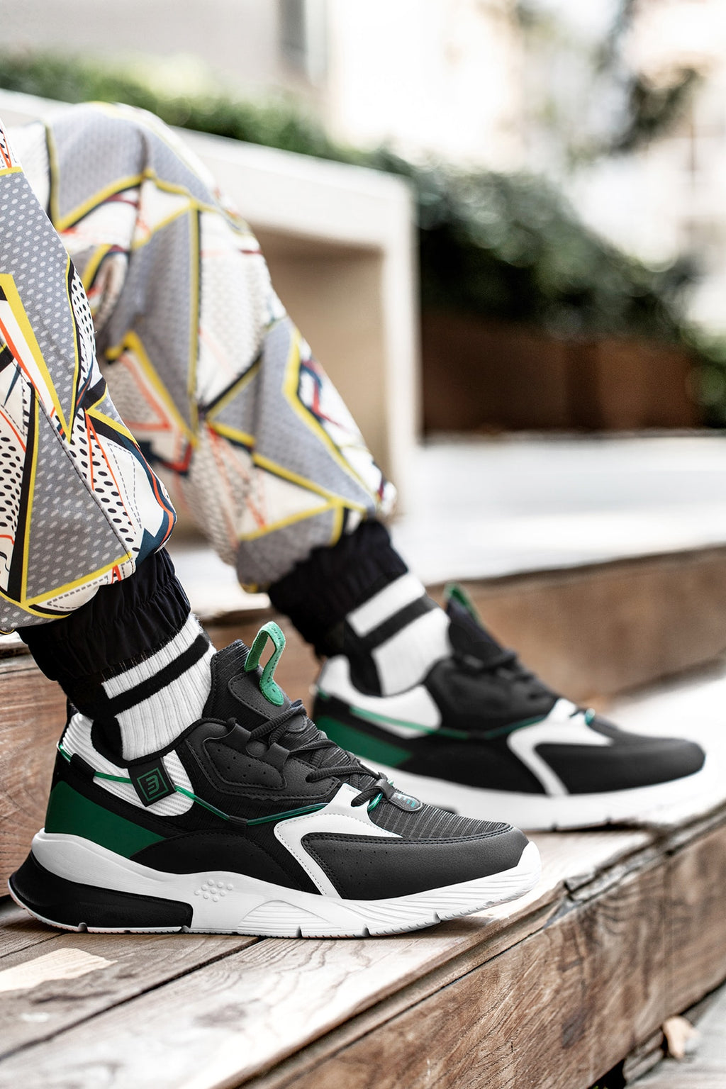 Siyah Beyaz Yeşil Unisex Sneaker