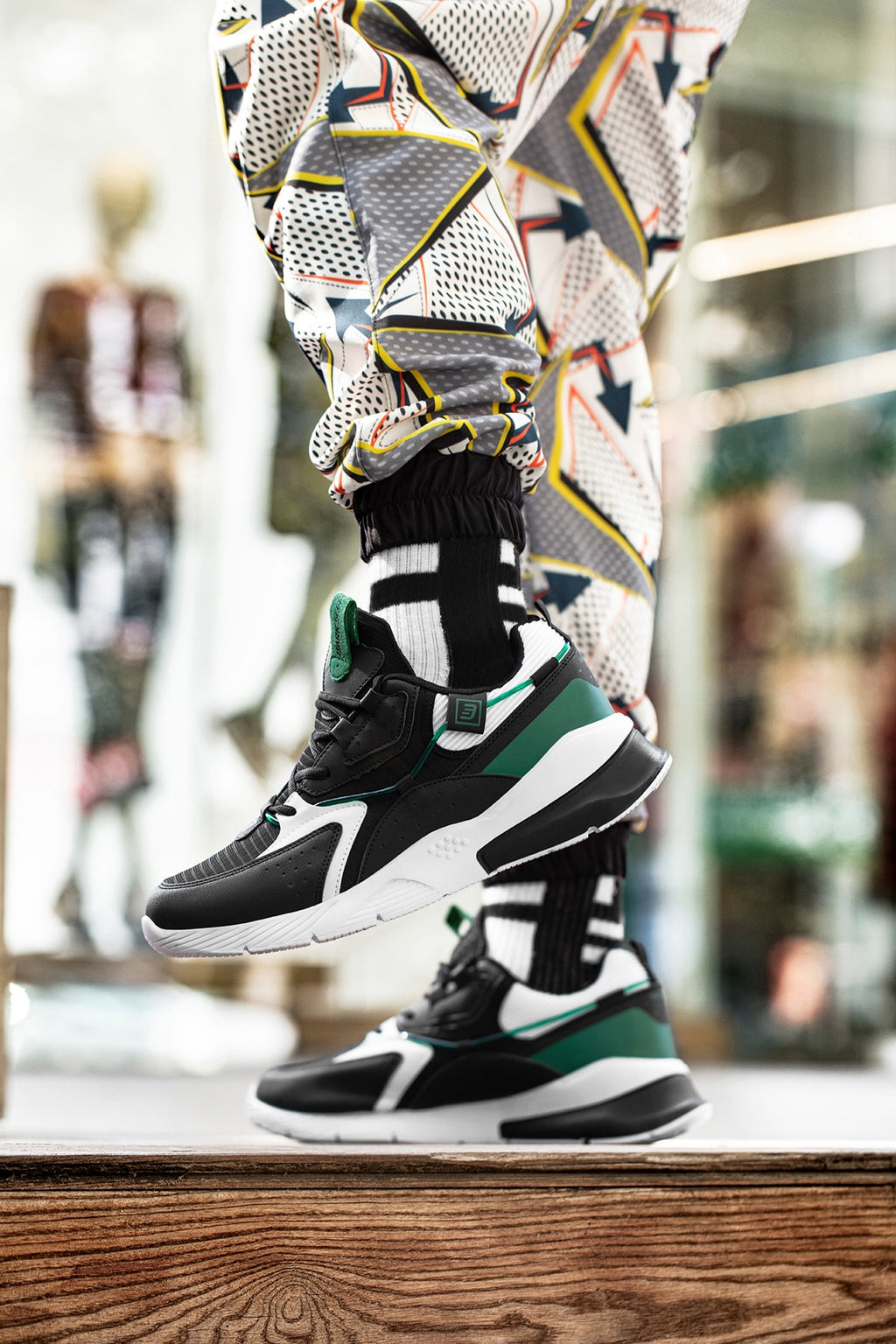 Siyah Beyaz Yeşil Unisex Sneaker