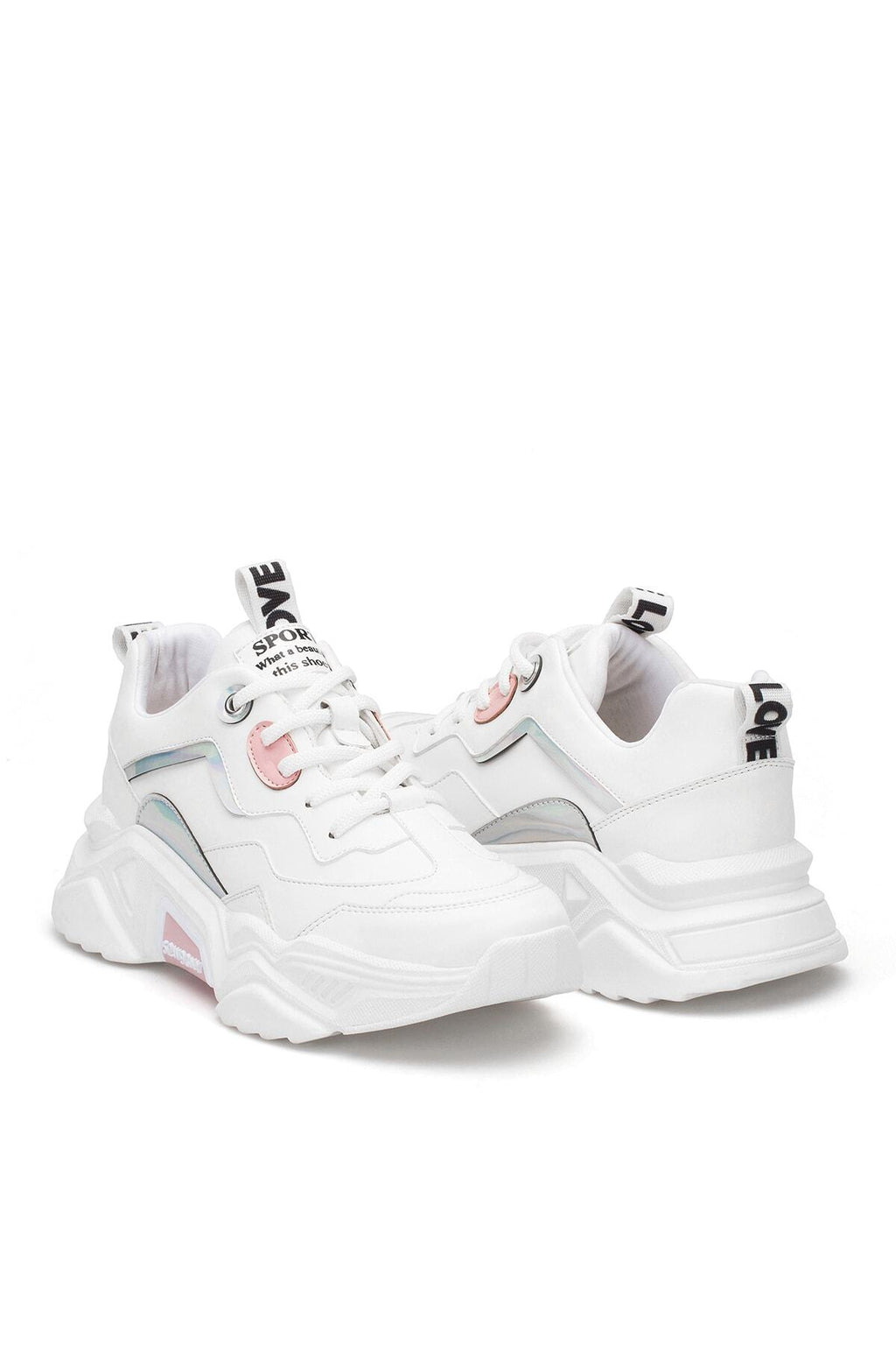 Kadın Beyaz Pudra Sneaker