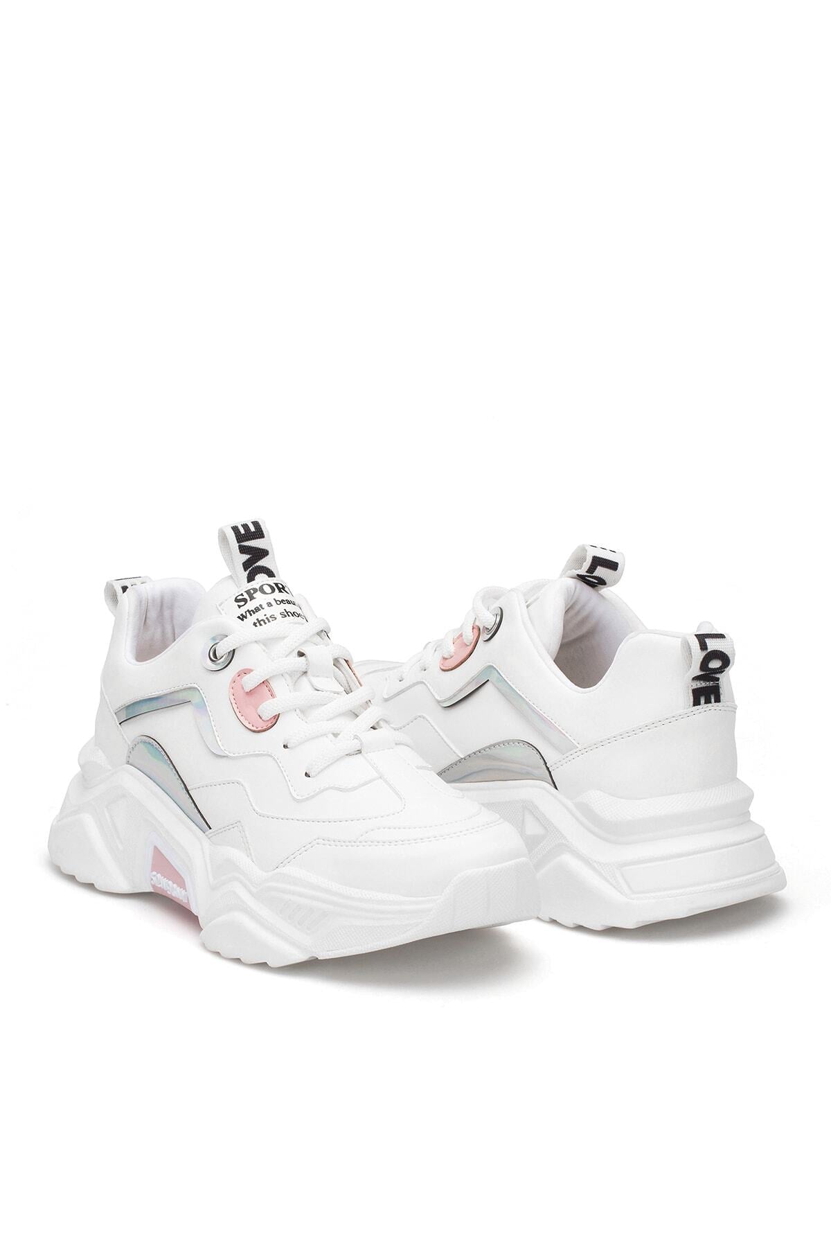 Kadın Beyaz Pudra Sneaker