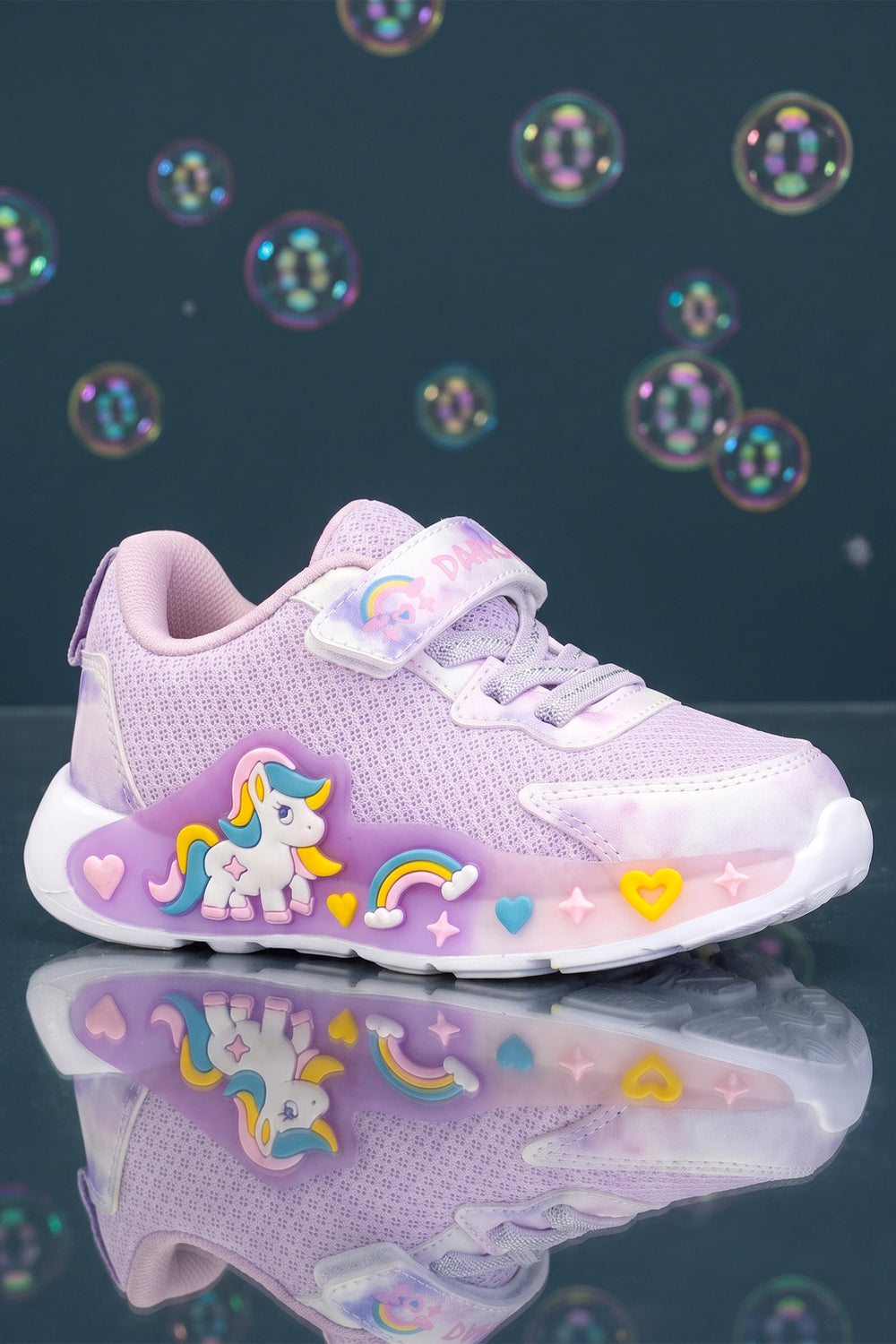 Kids DS RP38 Füme Turuncu Çocuk Sneaker Günlük Spor Cırtlı Ayakkabı — Pudra Mor