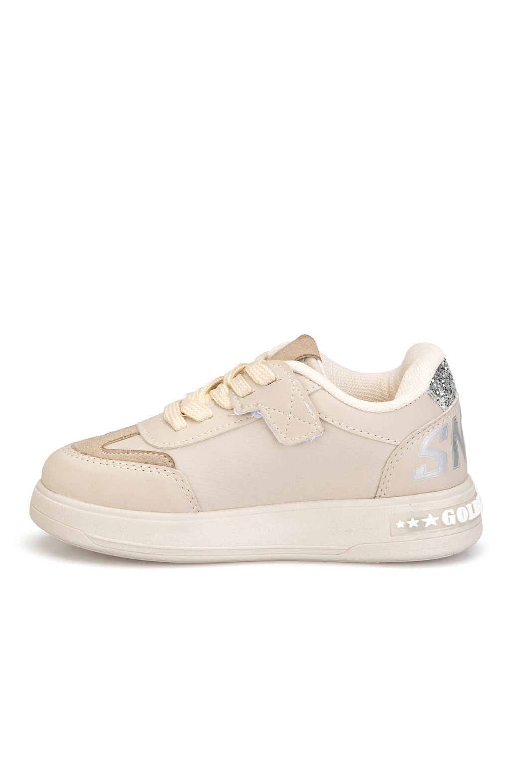 Kids DS Opera Çocuk Sneaker Günlük Spor Bağcıklı Ayakkabı - Bej Gümüş