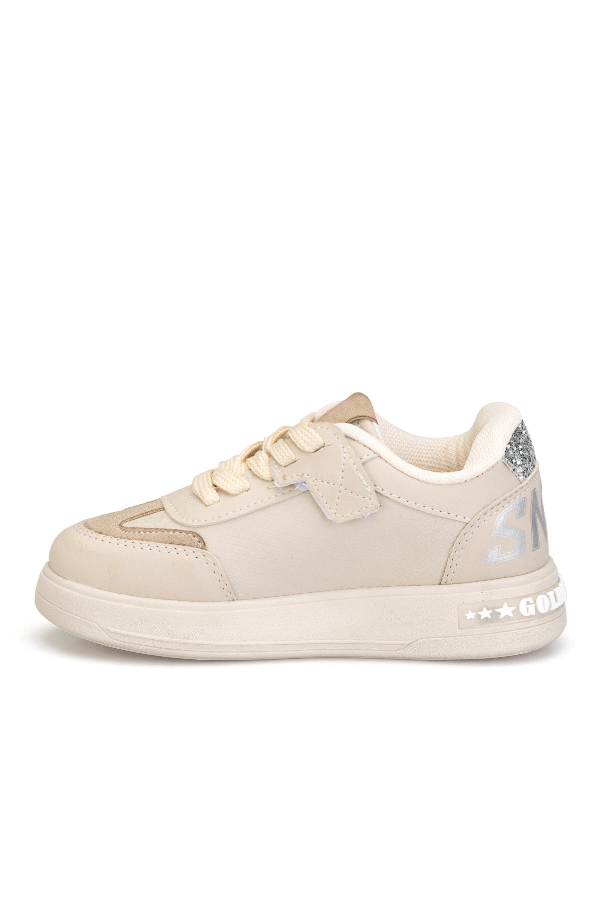 Kids DS Opera Çocuk Sneaker Günlük Spor Bağcıklı Ayakkabı - Bej Gümüş