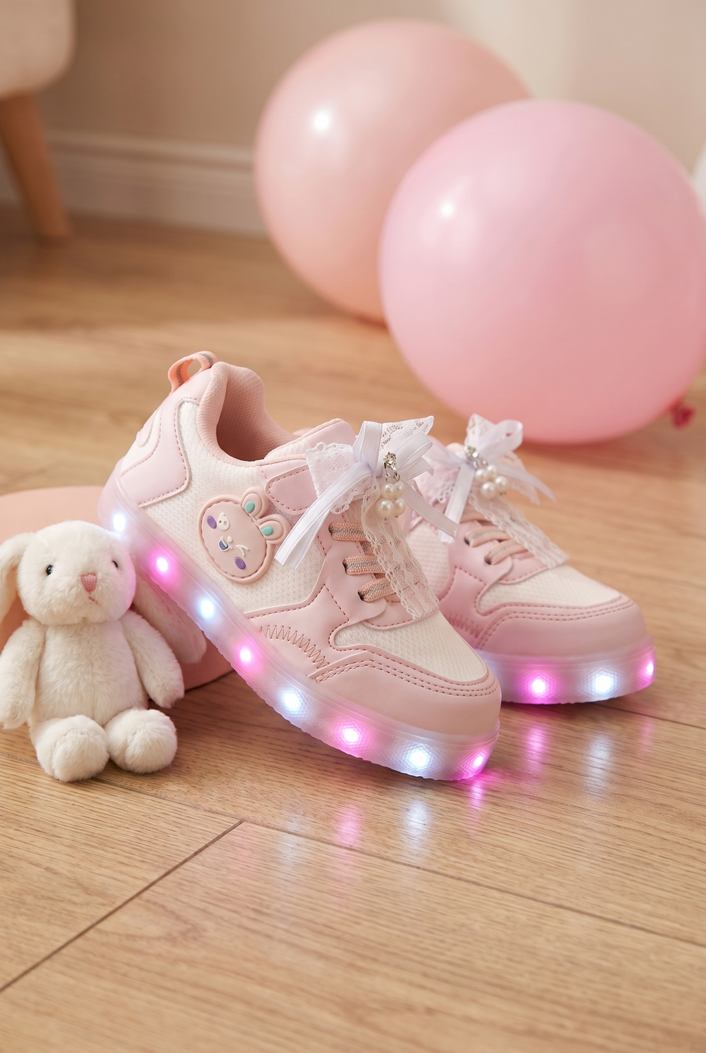 Çocuk Pudra Işıklı Sneaker Spor Ayakkabı 2026 - Kids DS Chen