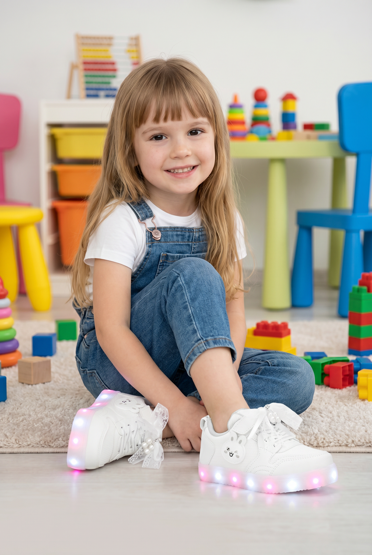 Çocuk Beyaz Sneaker Işıklı Spor Ayakkabı 2026 - Kids DS Chen