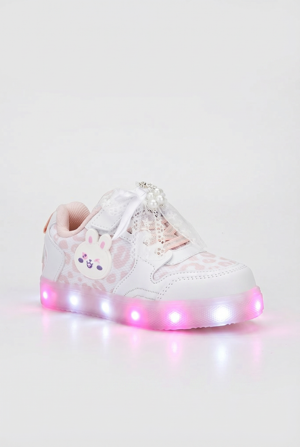 Çocuk Beyaz Pudra Işıklı Sneaker Spor Ayakkabı 2026 - Kids DS Chen