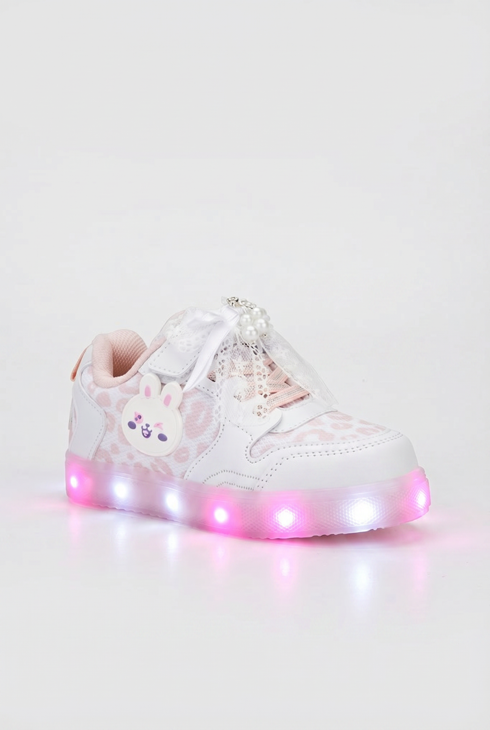 Çocuk Beyaz Pudra Işıklı Sneaker Spor Ayakkabı 2026 - Kids DS Chen