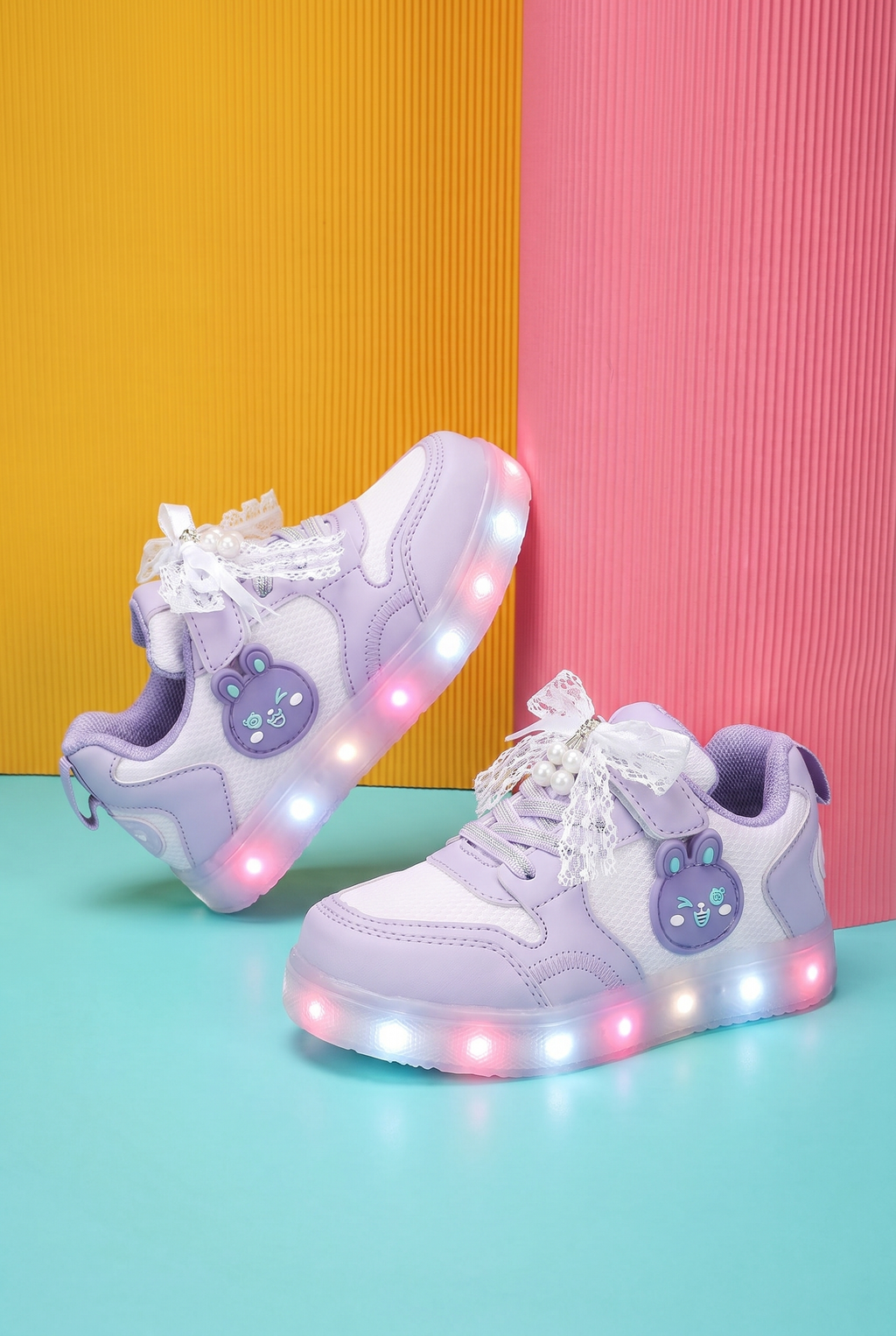 Çocuk Mor Lila Işıklı Sneaker Spor Ayakkabı 2026 - Kids DS Chen