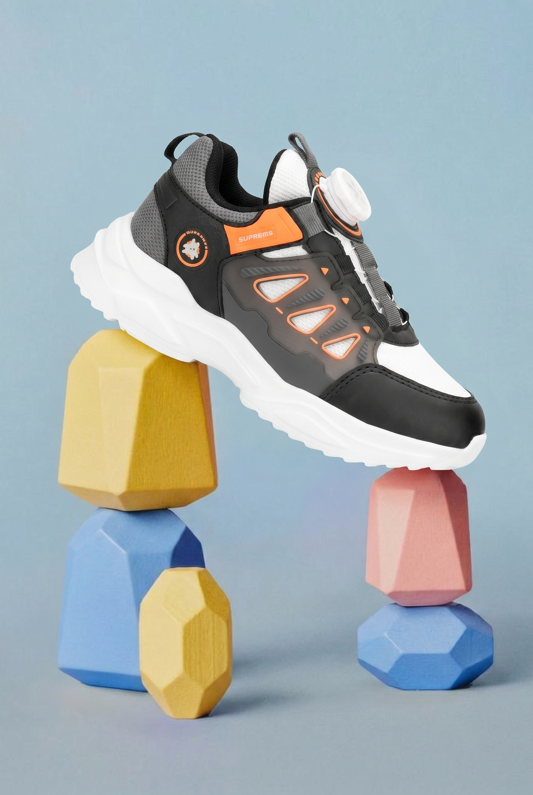 Çocuk Beyaz Turuncu Sneaker Spor Ayakkabı 2026 - Kids DS Rubick