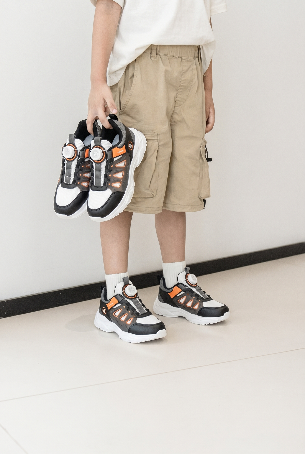 Çocuk Beyaz Turuncu Sneaker Spor Ayakkabı 2026 - Kids DS Rubick