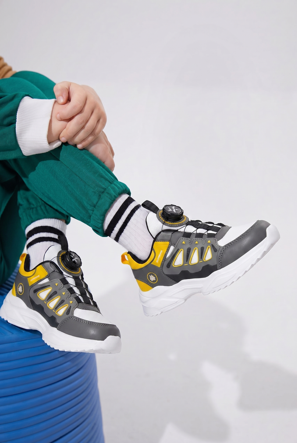 Çocuk Beyaz Sarı Sneaker Spor Ayakkabı 2026 - Kids DS Rubick