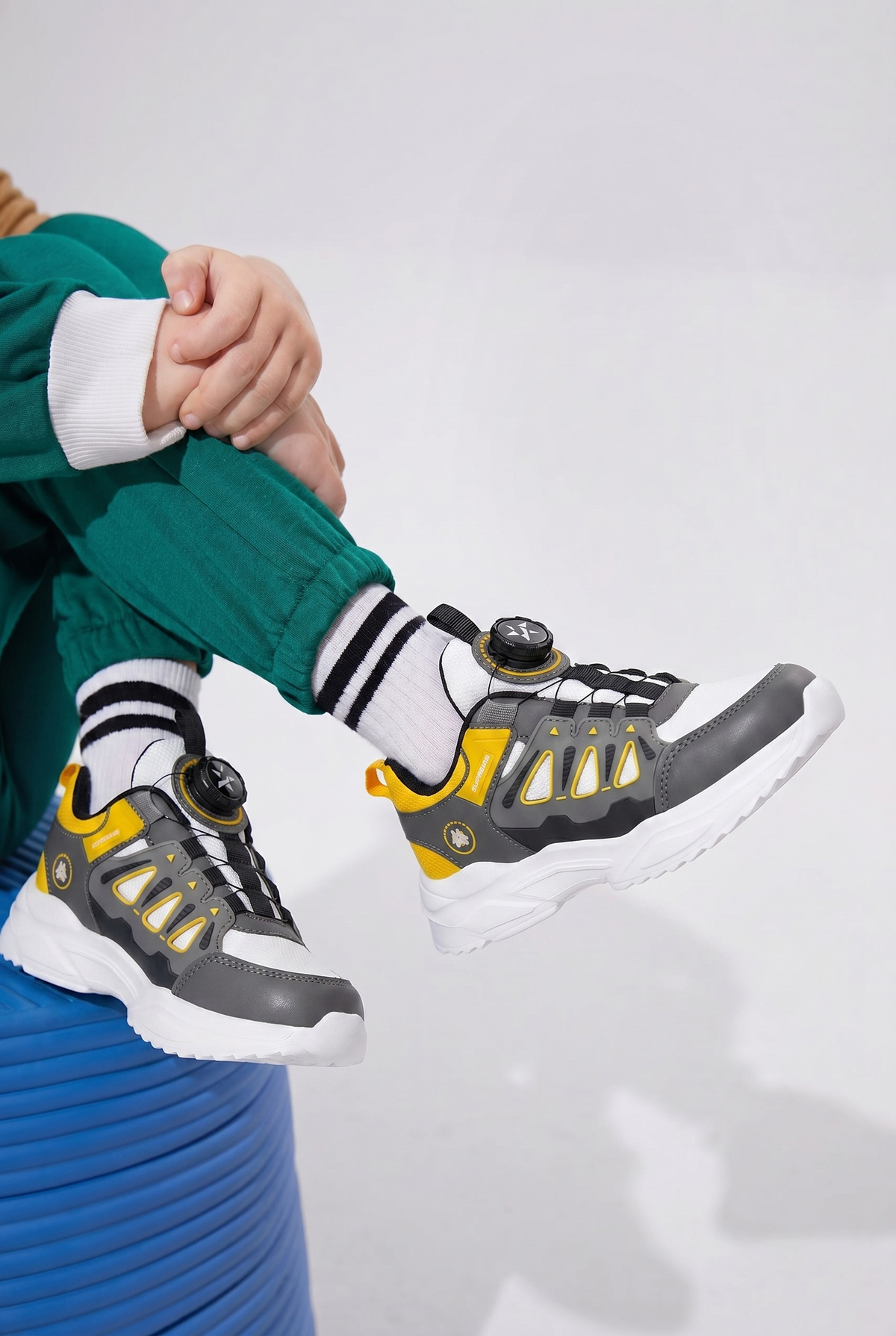 Çocuk Beyaz Sarı Sneaker Spor Ayakkabı 2026 - Kids DS Rubick