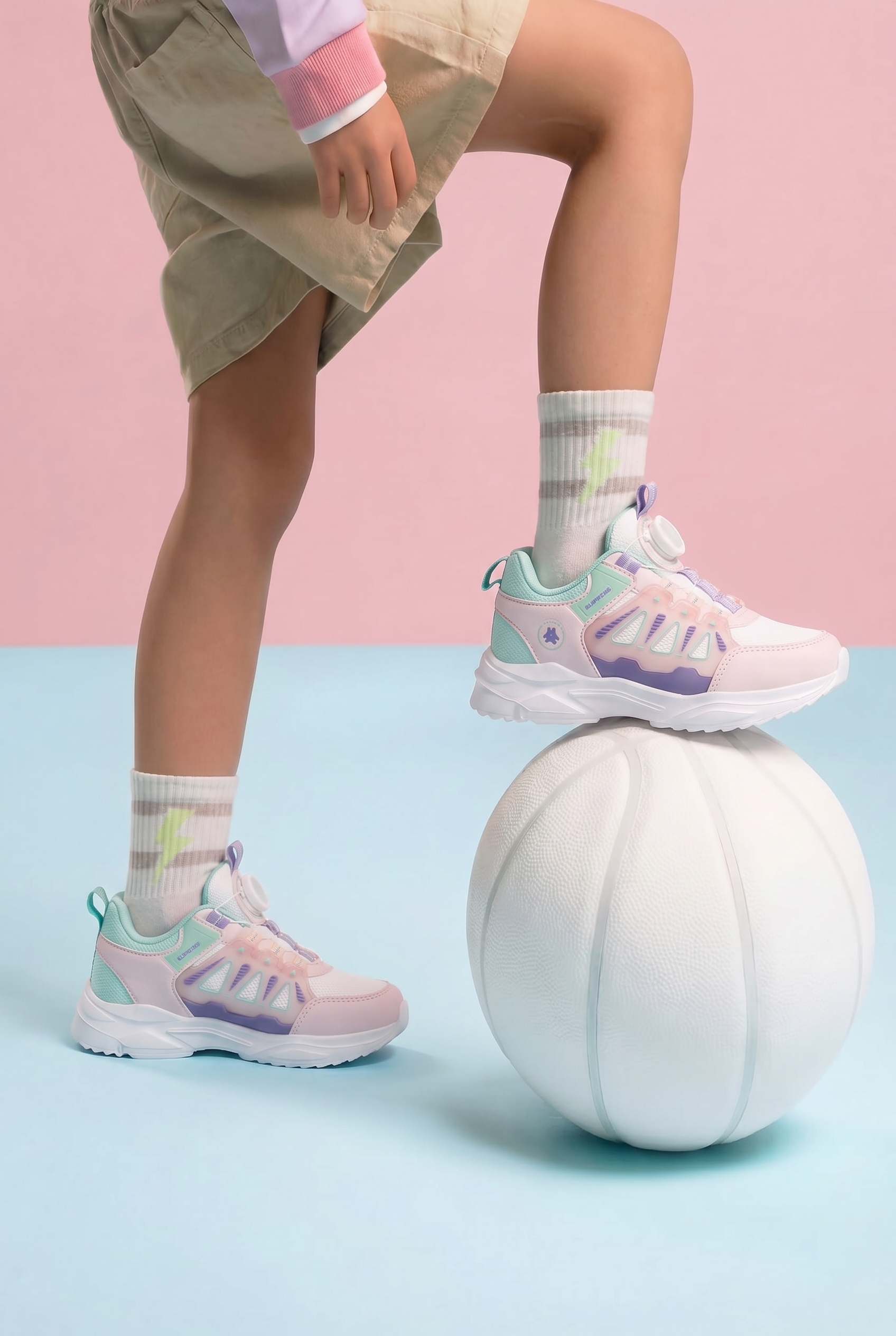Çocuk Beyaz Pudra Sneaker Spor Ayakkabı 2026 - Kids DS Rubick