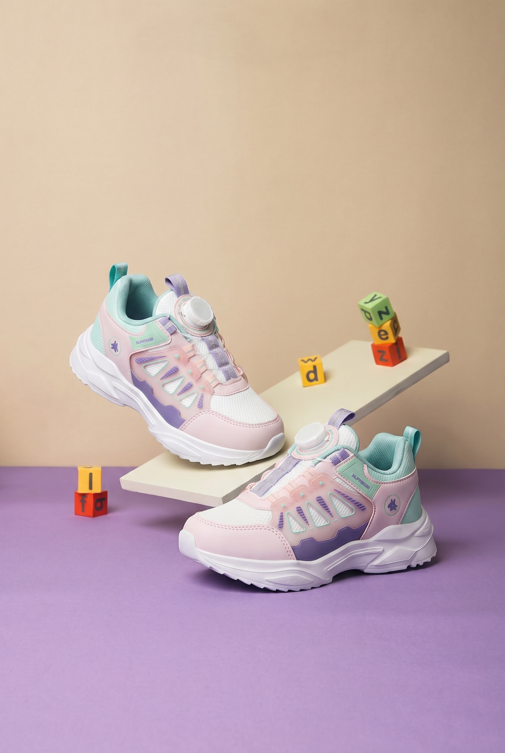Çocuk Beyaz Pudra Sneaker Spor Ayakkabı 2026 - Kids DS Rubick