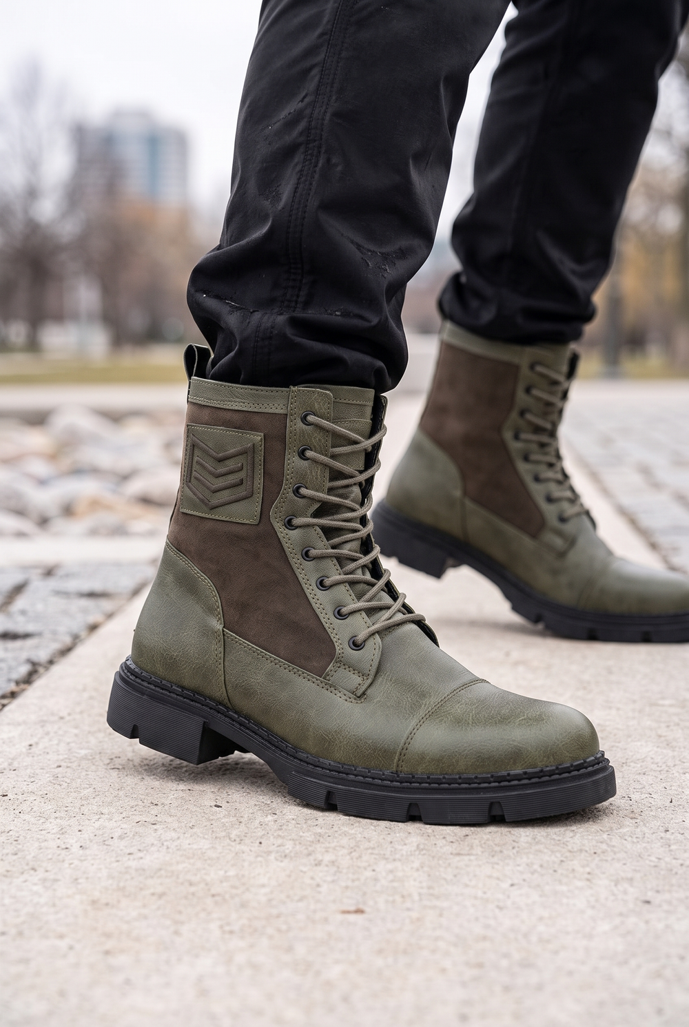 DS Viper Siyah Erkek Günlük Outdoor Klasik Bot — Haki